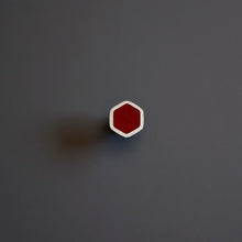 Load image into Gallery viewer, Silver & Resin Hexagon Pin Brooch