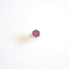 Load image into Gallery viewer, Silver & Resin Hexagon Pin Brooch