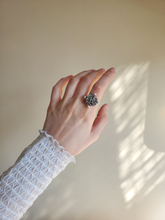 Load image into Gallery viewer, Silver Botanical Ring with Pearls