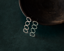 Load image into Gallery viewer, Textured Sterling Silver Hoop Stud Earrings