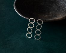 Load image into Gallery viewer, Textured Sterling Silver Hoop Stud Earrings