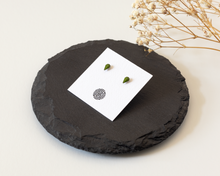 Load image into Gallery viewer, Teardrop Stainless Steel & Resin Stud Earrings