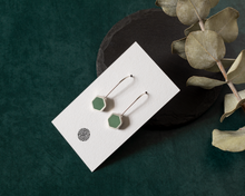 Load image into Gallery viewer, Turquoise Resin Silver Hexagon Earrings