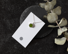 Load image into Gallery viewer, Green Resin Silver Hexagon Necklace