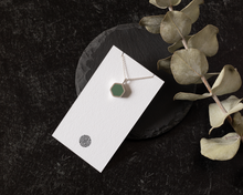 Load image into Gallery viewer, Turquoise Resin Silver Hexagon Necklace