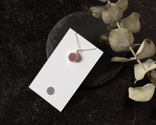 Load image into Gallery viewer, Pink Resin Silver Hexagon Necklace