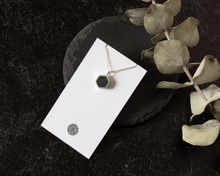 Load image into Gallery viewer, Navy Blue Resin Silver Hexagon Necklace