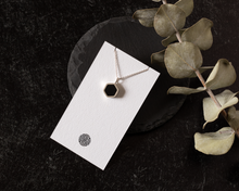 Load image into Gallery viewer, Black Resin Silver Hexagon Necklace