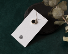 Load image into Gallery viewer, Black Resin Silver Hexagon Necklace