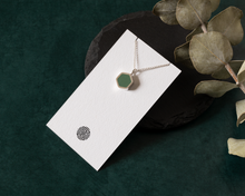 Load image into Gallery viewer, Turquoise Resin Silver Hexagon Necklace