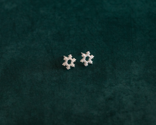 Load image into Gallery viewer, Silver Snowflake Stud Earrings