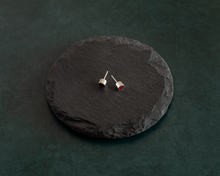 Load image into Gallery viewer, Red Resin Sterling Silver Stud Earrings