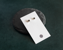 Load image into Gallery viewer, Asymmetrical Resin & Silver Stud Earrings
