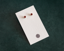 Load image into Gallery viewer, Red Resin Sterling Silver Stud Earrings