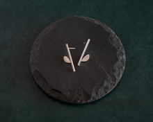 Load image into Gallery viewer, Sterling Silver Bar Earrings with Leaf