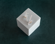 Load image into Gallery viewer, Sterling Silver Bar Earrings with Leaf