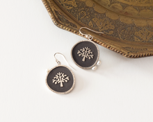 Load image into Gallery viewer, Silver Tree of Life Earrings with Pearls