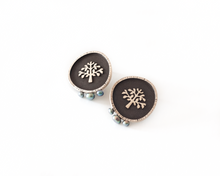 Load image into Gallery viewer, Tree of Life Earrings with Dark Pearls