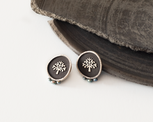 Load image into Gallery viewer, Tree of Life Earrings with Dark Pearls