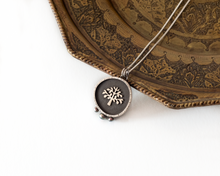 Load image into Gallery viewer, Silver Tree of Life Necklace with Dark Pearls