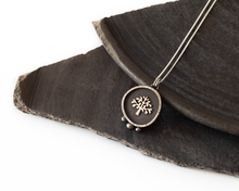 Load image into Gallery viewer, Silver Tree of Life Necklace with Dark Pearls