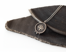 Load image into Gallery viewer, Silver Tree of Life Necklace with Dark Pearls