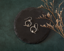 Load image into Gallery viewer, Sterling Silver Bird Hoop Earrings