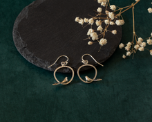 Load image into Gallery viewer, Sterling Silver Bird Hoop Earrings