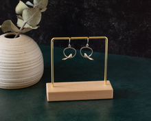 Load image into Gallery viewer, Sterling Silver Bird Hoop Earrings
