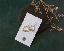 Load image into Gallery viewer, Silver & Bronze Bird Earrings