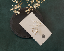 Load image into Gallery viewer, Sterling Silver Bird Hoop Earrings