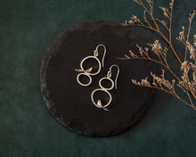 Load image into Gallery viewer, Silver Asymmetrical Bird Earrings