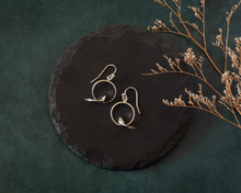Load image into Gallery viewer, Sterling Silver Bird Hoop Earrings