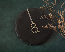 Load image into Gallery viewer, Silver Double Circle Bird Necklace