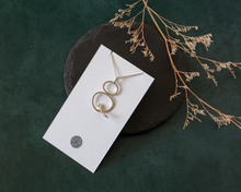 Load image into Gallery viewer, Silver Double Circle Bird Necklace