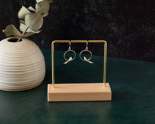 Load image into Gallery viewer, Sterling Silver Bird Hoop Earrings