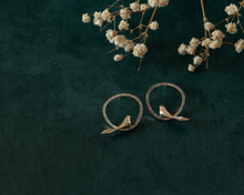 Load image into Gallery viewer, Silver Bird Stud Earrings