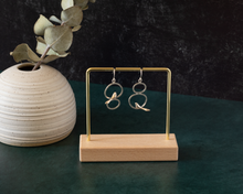Load image into Gallery viewer, Silver Asymmetrical Bird Earrings