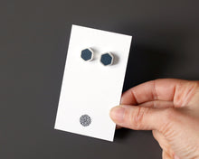 Load image into Gallery viewer, Sterling Silver Hexagon Stud Earrings