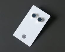 Load image into Gallery viewer, Sterling Silver Hexagon Stud Earrings