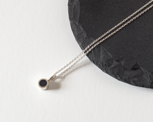 Load image into Gallery viewer, Navy Blue Resin Silver Necklace