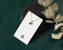 Load image into Gallery viewer, Navy Blue Resin Silver Necklace