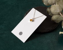 Load image into Gallery viewer, Amber Resin Sterling Silver Necklace