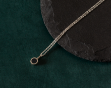 Load image into Gallery viewer, Navy Blue Resin Silver Necklace