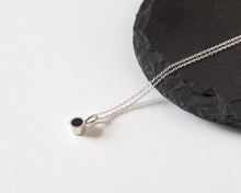 Load image into Gallery viewer, Navy Blue Resin Silver Necklace