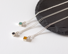 Load image into Gallery viewer, Turquoise Resin Sterling Silver Necklace