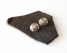 Load image into Gallery viewer, Handmade Domed Silver Stud Earrings