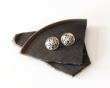 Load image into Gallery viewer, Handmade Domed Silver Stud Earrings