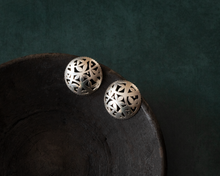 Load image into Gallery viewer, Handmade Domed Silver Stud Earrings
