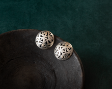 Load image into Gallery viewer, Handmade Domed Silver Stud Earrings